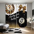 thumbnail image 1 of Manfei Chic Billiards Blackout Curtains Set of 2 (38x54 Each), Lucky Girl Lucky Me Print Living Room Curtains, Black Gold White, 1 of 5