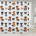 thumbnail image 1 of Manfei Chic Black Bow Shower Curtain 72Wx78L,Cute Highland Cattle Bath Curtain, 1 of 5