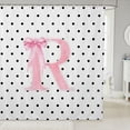 thumbnail image 1 of Manfei Chic Bow Knot Shower Curtain 72Wx78L,Personalized Initial R Bath Curtain, 1 of 5