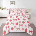 thumbnail image 1 of Manfei Chic Bowknot Bow Bedding Toddler Comforter Set,Cute Strawberry Down Comforter,Pink Flower Floral Bedding Sets Toddler with Comforter,Lightweight Bedroom Decorative Reversible,2 Pieces, 1 of 7