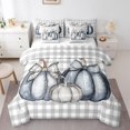 thumbnail image 1 of Manfei Chic Bowknot Bowtie Bedding Comforter Set 7 Pieces,Gray Pumpkin King Bedding Sets,Rustic Farmhouse Cabin Bed Sheets,Super Cozy Bedroom Decor Reversible, 1 of 7