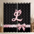 thumbnail image 1 of Manfei Chic Bowtie Blackout Curtains Set of 2 (52x84 Each),Alphabet Letters L Curtain, 1 of 6