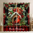 thumbnail image 1 of Manfei Chic Cardinal Bird Black Out Curtains, Merry Christmas Curtains Pack of 2 (42x63 Each), Xmas Red Checkered Bedroom Curtains, Luxury Bedroom Decor, 1 of 6