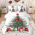 thumbnail image 1 of Manfei Chic Christmas Tree 7-Piece Twin Bedding Sets,Happy New Year Bedding Comforter Set,White Green Red Sheet Sets For Girls Kids,Microfiber Bedroom Decor Reversible, 1 of 8