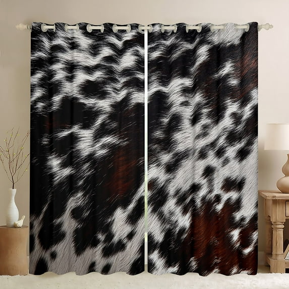 Manfei Chic Cow Print Blackout Curtains Set of 2 (52x84 Each) for Adult, Rustic Farmhouse Window Curtains, Simple Fashion Style Curtains and Drapes, Window Curtains Room Decor