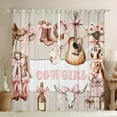 thumbnail image 1 of Manfei Chic Cowgirl Hats Blackout Curtains Set of 2 (52x84 Each),Retro Rustic Bull Skull Window Curtains,Pink Bowtie Ribbon Curtains and Drapes For Girls Kids,Ultra Soft Home Decor, 1 of 6