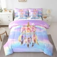 thumbnail image 1 of Manfei Chic Dreamcatcher Bedding Comforter Set 7-Piece,Colorful Flower Floral King Bedding Sets,Pink Purple Blue Bed Sheets For Girls,Ultra Soft Home Decor Reversible, 1 of 7