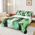 thumbnail image 1 of Manfei Chic Green Geometric Bed Sheets, Modern Abstract Graffiti King Sheets, Vintage Artwork Sheet Set, Microfiber Bedroom Decor, 4 Pieces, 1 of 7
