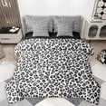 thumbnail image 1 of Manfei Chic Leopard Pattern 7 Pieces Bedding Comforter Set,Wild Animal Cheetah Full Bedding Set,White Black Fitted Sheet Flat Sheet For Girls Teens,Ultra Soft Home Decor Reversible, 1 of 8