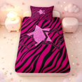 thumbnail image 1 of Manfei Chic Leopard Stars Print Twin Fitted Sheet,Girls Friendly Style Bedding,Pink,2 Pieces, 1 of 4