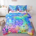 thumbnail image 1 of Manfei Chic Mermaid 7-Piece Bedding Comforter Set,Watercolor Ocean Coral King Bedding Sets,Fairy Tale Theme Bed Sheets For Girls,Ultra Soft Home Decor Reversible, 1 of 8