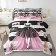 thumbnail image 1 of Manfei Chic Princess Dree 7pcs Bedding Comforter Set,Romantic Valentine'S Day Queen Bedding Sets,Perfume High Heels Queen Sheet Sets For Girls,Super Cozy Room Decor Reversible, 1 of 8