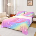 thumbnail image 1 of Manfei Chic Rainbow Bownot Bed Sheets,Pink Alphabet Print D Full Size Sheets,4pcs, 1 of 6