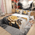thumbnail image 1 of Manfei Chic Rose Flower Full Sheet Sets, Aesthetic Black Gold Marble Bedding Full Size, Wild Butterfly Fitted Sheet, Lightweight Bedroom Decorative, 4 Pieces, 1 of 7