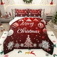 thumbnail image 1 of Manfei Chic Xmas Tree Bedding Comforter Set,Christmas Lantern Snowflake Twin Comforter Sets,White Red Bedding Set For Girl Boy,Luxury Bedroom Decor Reversible,2 Pieces, 1 of 8