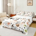 thumbnail image 1 of Manfei Child Bow Ghost Twin Sheet Sets, Kawaii Bat Spider Twin Fitted Sheet, White Orange Cartoon Halloween Flat Sheet, Ultra Soft Home Decor, 3pcs, 1 of 7