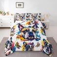 thumbnail image 1 of Manfei Child Teens Cute Animal Dog Bedding Comforter Set 2pcs,Flying Butterflies Twin Comforter Sets Microfiber,Graffiti Splash Breathable Bedding Set,Super Cozy Room Decor,Reversible, 1 of 8