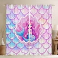 thumbnail image 1 of Manfei Child Teens Kawaii Mermaid Princess Black Out Curtains,Cartoon Animal Curtains Pack of 2 (42x63 Each),Dreamy Gradient Bedroom Curtains,Microfiber Bedroom Decor, 1 of 6
