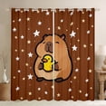 thumbnail image 1 of Manfei Children Kids Cute Capybara Yellow Duck Black Out Curtains,Stars Print Curtains Pack of 2 (42x63 Each),Cartoon Animal Bedroom Curtains,Super Cozy Room Decor, 1 of 6