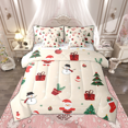 thumbnail image 1 of Manfei Children Merry Xmas Bedding Comforter Set 7pcs, Snowman Santa Claus Full Bedding Set, Christmas Tree Stocking Fitted Sheet Flat Sheet, Luxury Bedroom Decor, 1 of 8