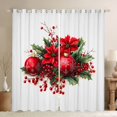 thumbnail image 1 of Manfei Christmas Berry Curtains Pack of 2 (42x84 Each),Chic Xmas Ball Curtains Blackout,Green White Red Bedroom Curtains For Adults,Microfiber Bedroom Decor, 1 of 6