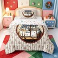 thumbnail image 1 of Manfei Christmas Bright Snowman Twin Comforter Sets,Country Gift Bedding Set,Xmas Reversible,2-Piece,1 Comforter and 1 Pillowcase, 1 of 7