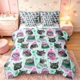 thumbnail image 1 of Manfei Christmas Cat Animals 7-Piece Twin Bedding,Traditional Snowflake Stripes Bedding Comforter Set,Green Gray,Christmas Reversible, 1 of 6