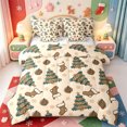 thumbnail image 1 of Manfei Christmas Charming Santa Claus 7-Piece King Bedding,Cartoon Bow King Bed in a Bag,Xmas Reversible, 1 of 7