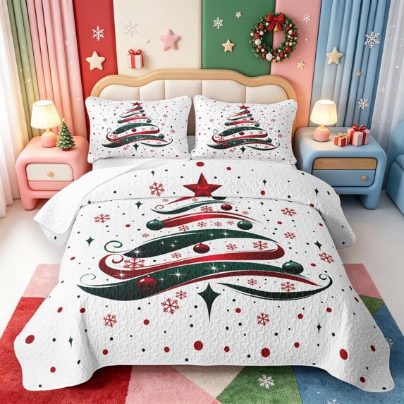 Manfei Christmas Charming Snowflake Twin Quilt Set,Cartoon Farm Cattle Twin Coverlet Set,2 Pieces,1 Bedspread and 1 Pillowcase