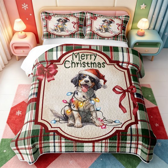 Manfei Christmas Classic Snowman Quilt King,Shabby-Chic Gift King Coverlet Set,3-Piece,1 Bedspread and 2 Pillowcases