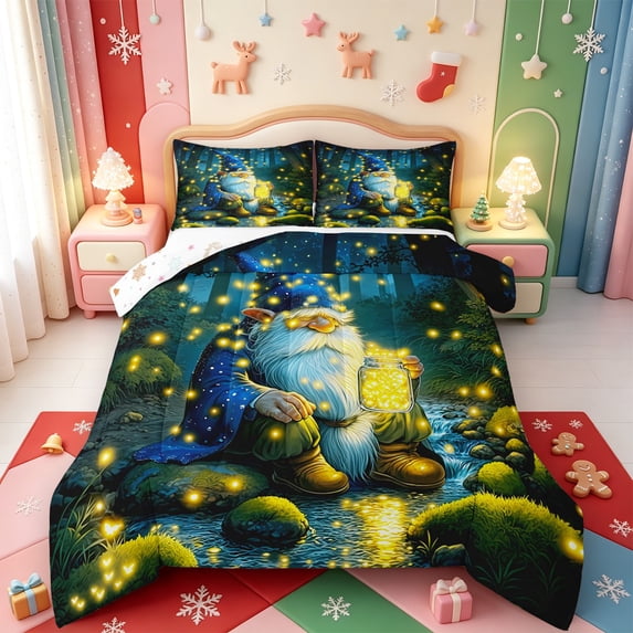 Manfei Christmas Cute Ball King Size Comforter Sets,Farmhouse Farm Animal Cow Comforters King Size,Xmas Reversible,3-Piece,1 Comforter and 2 Pillowcases