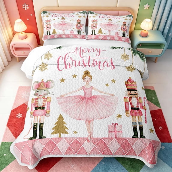 Manfei Christmas Dancing Girl Quilt King,Nutcracker Soldier King ...