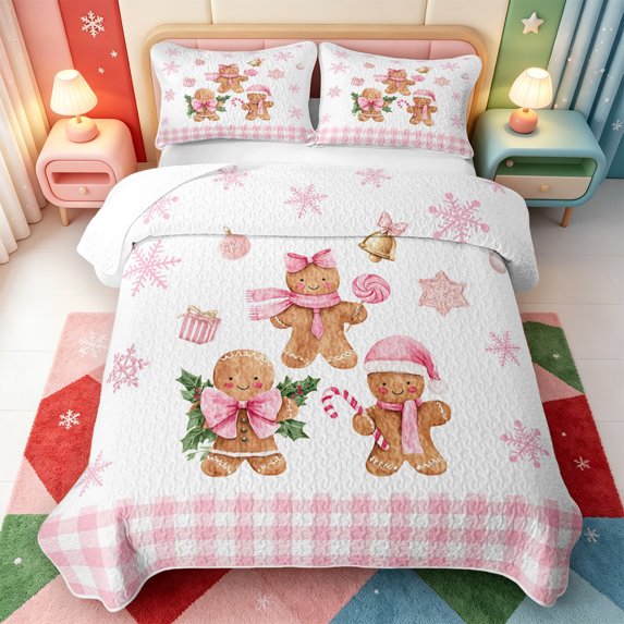 Manfei Christmas Farmhouse Nutcracker Quilt King,Colorful Winter Snow Theme King Coverlet Set,3pcs,1 Bedspread and 2 Pillowcases