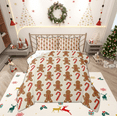thumbnail image 1 of Manfei Christmas Gingerbread Man King Size Comforter Sets,Sweet Candy Cane Bedding Comforter Set,Brown Beige Red Bedding Set For Princess,Luxury Bedroom Decor Reversible,3 Pieces, 1 of 8
