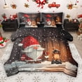 thumbnail image 1 of Manfei Christmas Gnome Child 7-Piece Bedding Comforter Set, Winter Rustic Cabin King Bedding Sets, Western Festival Reversible Bed Sheets, Microfiber Bedroom Decor, 1 of 8