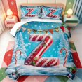 Manfei Christmas Gorgeous Candy Cane Bed Spread Queen,Initial Z ABC ...