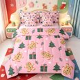 thumbnail image 1 of Manfei Christmas Happy Holiday 7 Pieces Full Size Bedding Sets,Rustic Animals Full Size Bed in a Bag,Pink Reversible, 1 of 7