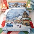 thumbnail image 1 of Manfei Christmas Happy Holiday Bed Spread Queen,Snowy Winter Snow Queen Coverlet Set,3-Piece,1 Quilt and 2 Pillowcases, 1 of 7