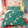 thumbnail image 1 of Manfei Christmas Kawaii Ball Full Size Comforter Sets,Traditional Farm Animal Cow Bedding Comforter Set,Xmas Reversible,3pcs,1 Comforter and 2 Pillowcases, 1 of 7