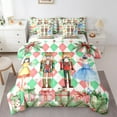 thumbnail image 1 of Manfei Christmas Nutcracker Bedding Comforter Set 7-Piece for Kid, Dreamy Princess Castle King Bedding Sets, Vintage Buffalo Reversible Bed Sheets, Lightweight Room Decor, 1 of 7