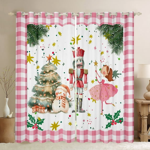 Manfei Christmas Nutcracker Blackout Curtains Set of 2 (52x84 Each) for Kid, Princess Fairy Tale Window Curtains, Winter Festival Curtains and Drapes, Window Curtains Room Decor