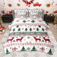 thumbnail image 1 of Manfei Christmas Reindeer 7pcs Bedding Comforter Set,Xmas Tree Snowflake Queen Bedding Sets,Green Red White Queen Sheet Sets For Girl Kids,Luxury Bedroom Decor Reversible, 1 of 9