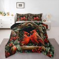 thumbnail image 1 of Manfei Christmas Robin Bedding Comforter Set, Winter Plant Fruit Twin Comforter Sets, Rustic Farmhosue Cabin Reversible Bedding Set, Super Cozy Room Decor, 2-Piece, 1 of 8