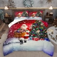 thumbnail image 1 of Manfei Christmas Santa Claus Bedding Comforter Set,Kawaii Xmas Tree Twin Comforter Sets,Happy New Yaer Bedding Set For Girls Boys,Microfiber Bedroom Decor Reversible,2pcs, 1 of 8