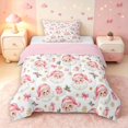 thumbnail image 1 of Manfei Christmas Santa Claus Twin Comforter Sets,Traditional Gift Bowknot Bedding Set,Pink White,Pink Reversible,2-Piece,1 Comforter and 1 Pillowcase, 1 of 7