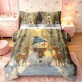 thumbnail image 1 of Manfei Christmas Snowman 7pcs Queen Bedding,Deer Animals Pine Trees Bedding Comforter Set Queen,Brown Yellow,Christmas Reversible, 1 of 6