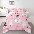 thumbnail image 1 of Manfei Christmas Snowman Child Bedding Comforter Set, Rustic Farmhouse Tree Twin Comforter Sets, Kawaii Love Heart Reversible Bedding Set, Luxury Bedroom Decor, 2 Pieces, 1 of 8