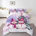 thumbnail image 1 of Manfei Christmas Snowman Child Bedding Comforter Set, Rustic Farmhouse Tree Twin Comforter Sets, Winter Western Festival Reversible Bedding Set, Breathable Home Decor, 2pcs, 1 of 8