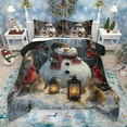thumbnail image 1 of Manfei Christmas Snowman Full Size Comforter Sets,Cardinal Bird Rabbit Bedding Comforter Set,White Brown Red Bedding Sets For Girl Boys,Super Cozy Room Decor Reversible,3-Piece, 1 of 8
