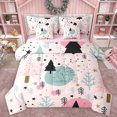 thumbnail image 1 of Manfei Christmas Tree Child Twin Bedding Sets 7-Piece, Chic Stripes Abstract Bedding Comforter Set, Kawaii Pink Cartoon Reversible Sheet Sets, Ultra Soft Bedroom Decor, 1 of 8